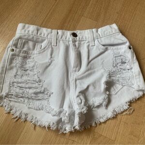 Pistola 25 white denim shorts